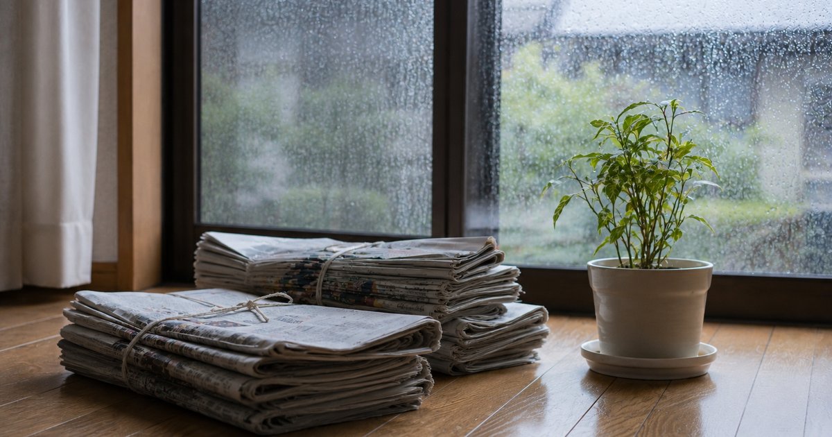 梅雨の湿気対策、新聞紙の置き場所として効果的なのは？